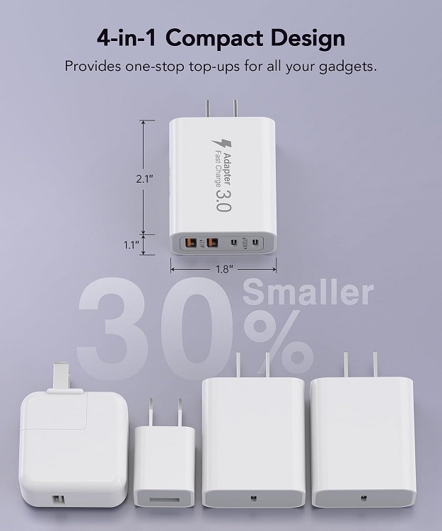 Csodince JJYY-001 40W USB C Charger Block 4 In 1 Compact Design